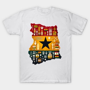 Ghana Map Symbols T-Shirt